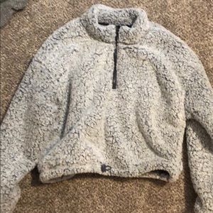Cropped fleece hoodie